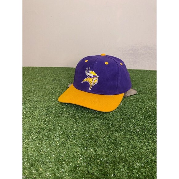 Vintage Minnesota Vikings hat cap strap back new purple yellow mens 90s Retro - Picture 4 of 11